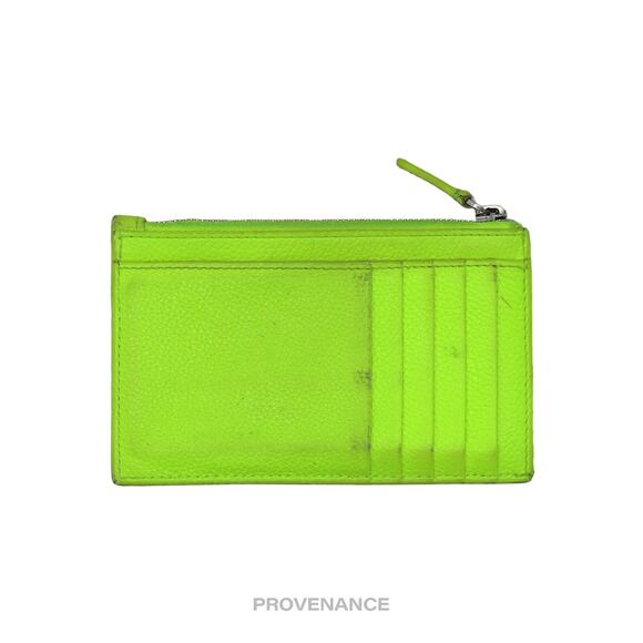 🔴 Balenciaga Logo Fragment Zip Card Wallet - Neon - Picture 2 of 10